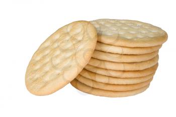 wheat  crackers isolated on white background