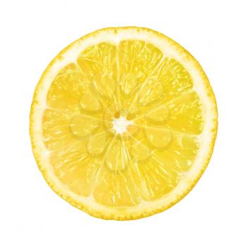 Slice of fresh lemon isolated on white background 