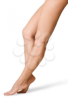 image of smooth,sexy and beautiful female legs isolated on white
