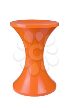 Orange  plastic stool isolated on white background 