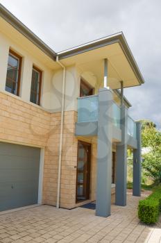 typical   facade of a modern australian house at noon