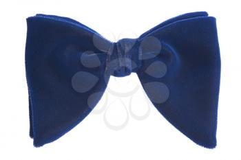 Retro blue bow tie isolated on white background 