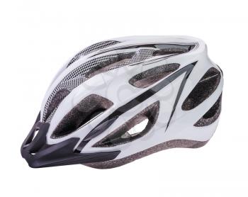 Bicycle Helmet in Black and  White colors  Isolated On a White Background