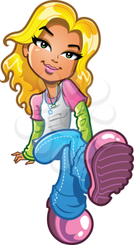 Royalty Free Clipart Image of a Blonde Girl