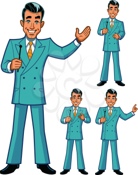 Royalty Free Clipart Image of Men With Mikes