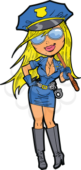 Royalty Free Clipart Image of a Female Police Officer