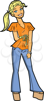 Royalty Free Clipart Image of a Blonde