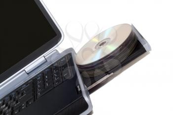 Royalty Free Photo of a DVD Drive in a Laptop