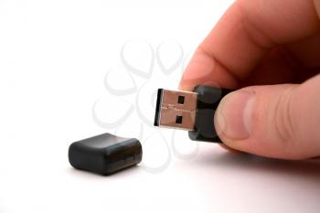 Royalty Free Photo of a Hand Holding a USB