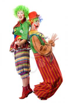 Royalty Free Photo of a Couple of Clowns