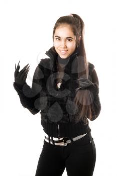 Royalty Free Photo of a Girl With Claw Gloves