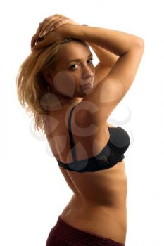 Royalty Free Photo of a Girl in Black Lingerie