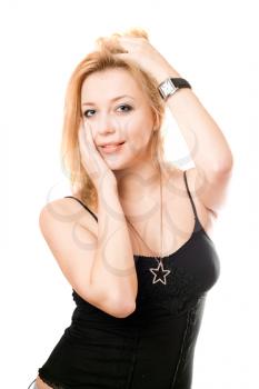 Royalty Free Photo of a Woman in a Black Tank Top