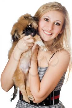 Royalty Free Photo of a Woman and Dog