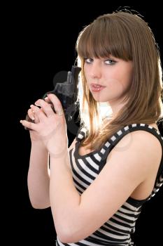 Royalty Free Photo of a Woman With a Gun