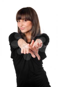 Royalty Free Photo of a Woman Pointing