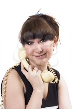 Royalty Free Photo of a Woman With a Telephone