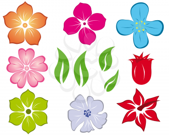Royalty Free Clipart Image of a Floral Set