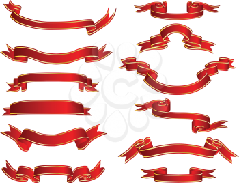 Royalty Free Clipart Image of a Set of Ribbons