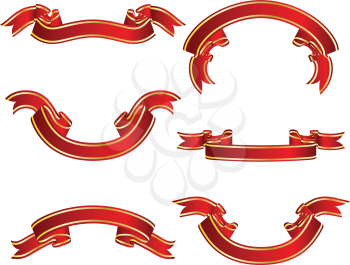 Royalty Free Clipart Image of a Set of Ribbons