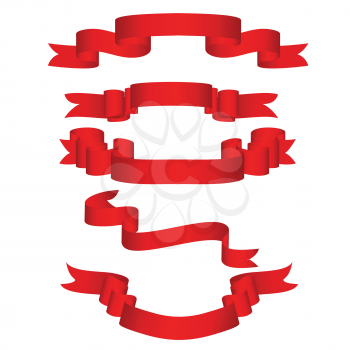 Royalty Free Clipart Image of a Set of Ribbons