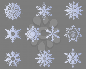 Royalty Free Clipart Image of a Set of Snowflakes