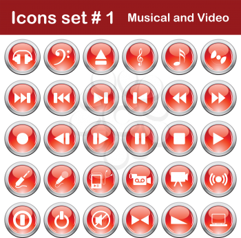 Vector collection of different music themes icons