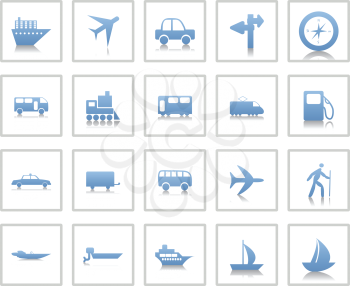 Transportation set of different vector web icons