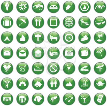 Travel set of different vector web icons