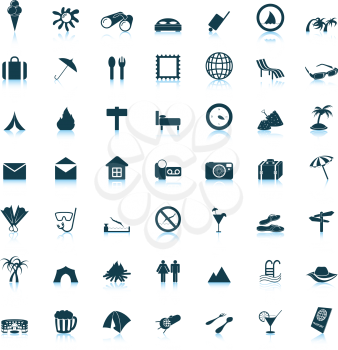 Travel set of different vector web icons