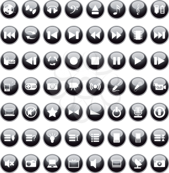 Vector collection of different music themes icons