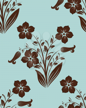 Seamless vector floral background. For easy making seamless pattern just drag all group into swatches bar, and use it for filling any contours.
