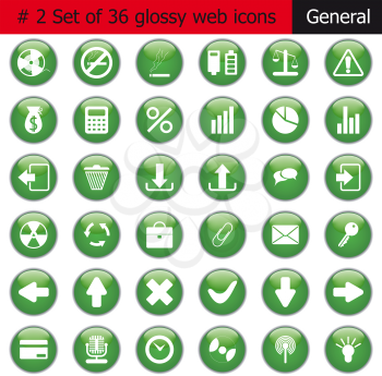 New collection of different icons for using in web design. Set #2. General.