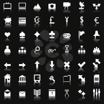 Collection of different icons for using in web design.