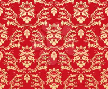 Damask seamless vector background.  For easy making seamless pattern just drag all group into swatches bar, and use it for filling any contours.