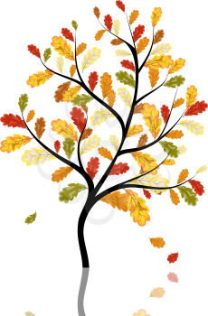 Autumn maples falling leaves background. Vector illustration.