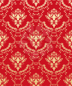 Damask seamless vector pattern.  For easy making seamless pattern just drag all group into swatches bar, and use it for filling any contours.