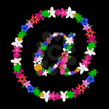 Floral mail sing for using in web and print design. Vector illustration.
