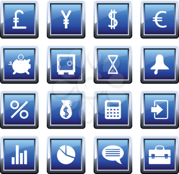 Big collection of financial icons for using in web design
