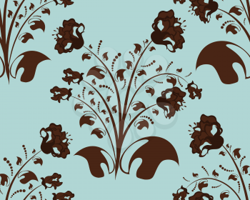 Seamless vector floral pattern. For easy making seamless pattern just drag all group into swatches bar, and use it for filling any contours.