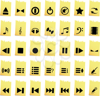 Vector collection of different music themes icons