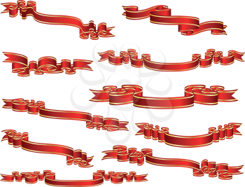 Set of different vector ribbons for design use