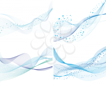 Abstract water vector background set with bubbles of air