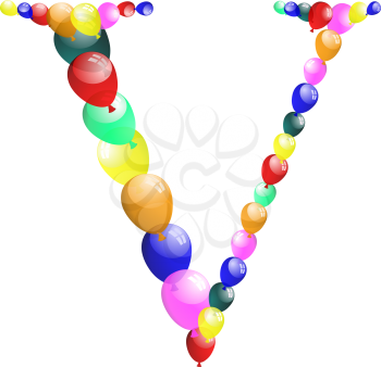 Color balloon alphabets letter. EPS 10 vector illustration with transparency.