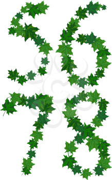 Summer maples leaves letter set. EPS 10 vector illustration.