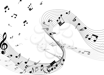 Musical note staff. EPS 10 vector illustration without transparency.