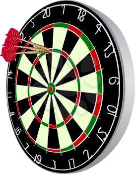 Darts aim. EPS 10 vector sketch illustration without transparency and meshes.