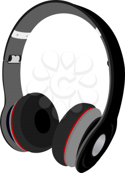 Headphones. EPS 10 vector sketch illustration without transparency and meshes.