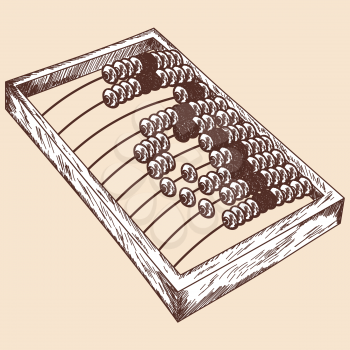 Wooden abacus sketch. EPS 10 vector illustration without transparency. 