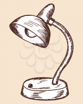 Table lamp sketch. EPS 10 vector illustration without transparency.